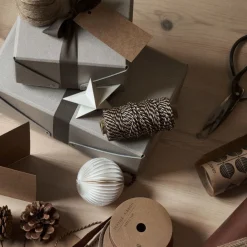 GRANIT Snöre Bomull 60m Svart/Natur- Presentinslagning & Diy|Juldukning