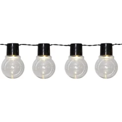 GRANIT Solcellsslinga 10 LED 1,8m Svart- Utebelysning|Ljusslingor