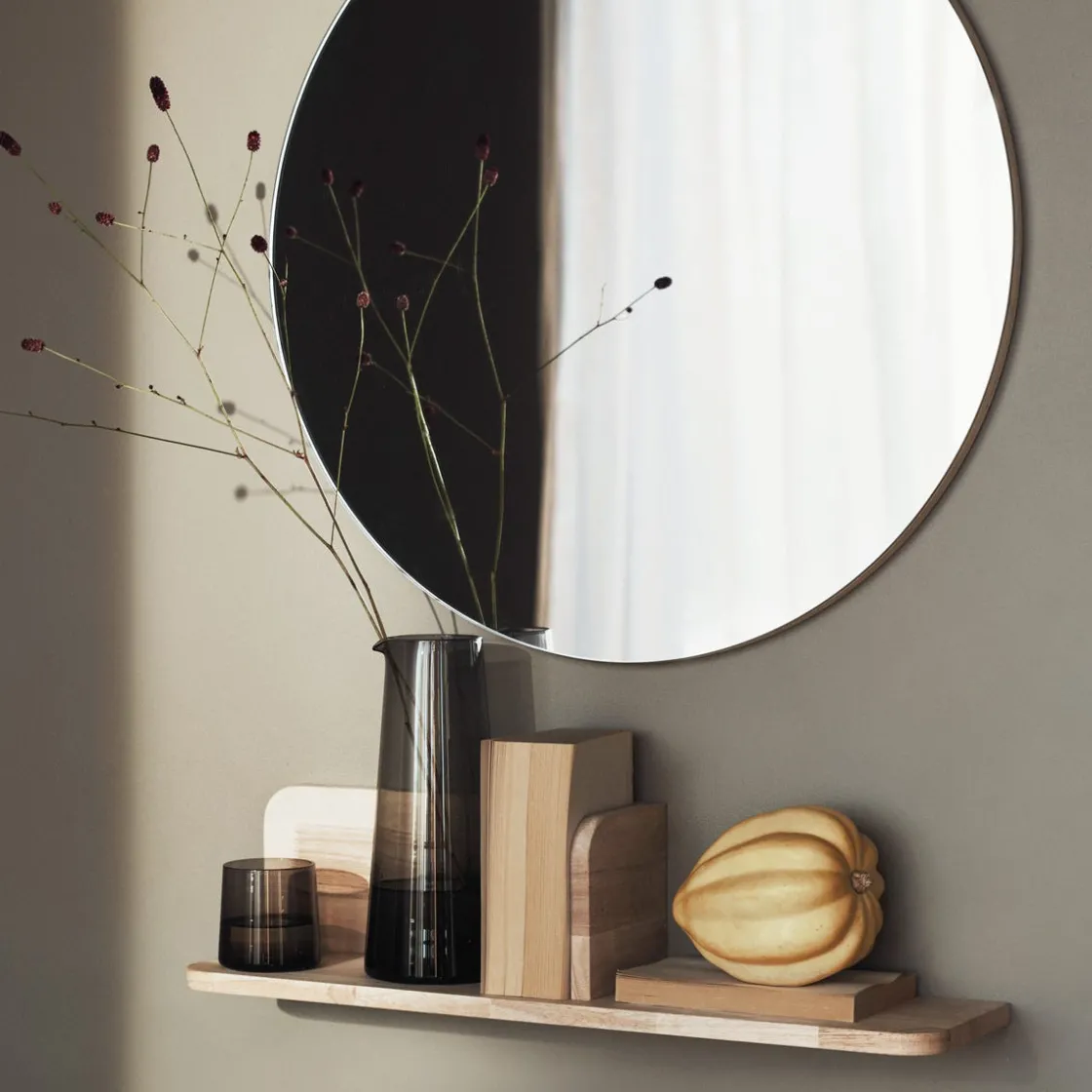 GRANIT Spegel Mira Plywood Rund 60cm- Hallmöbler & Förvaring|Möbler