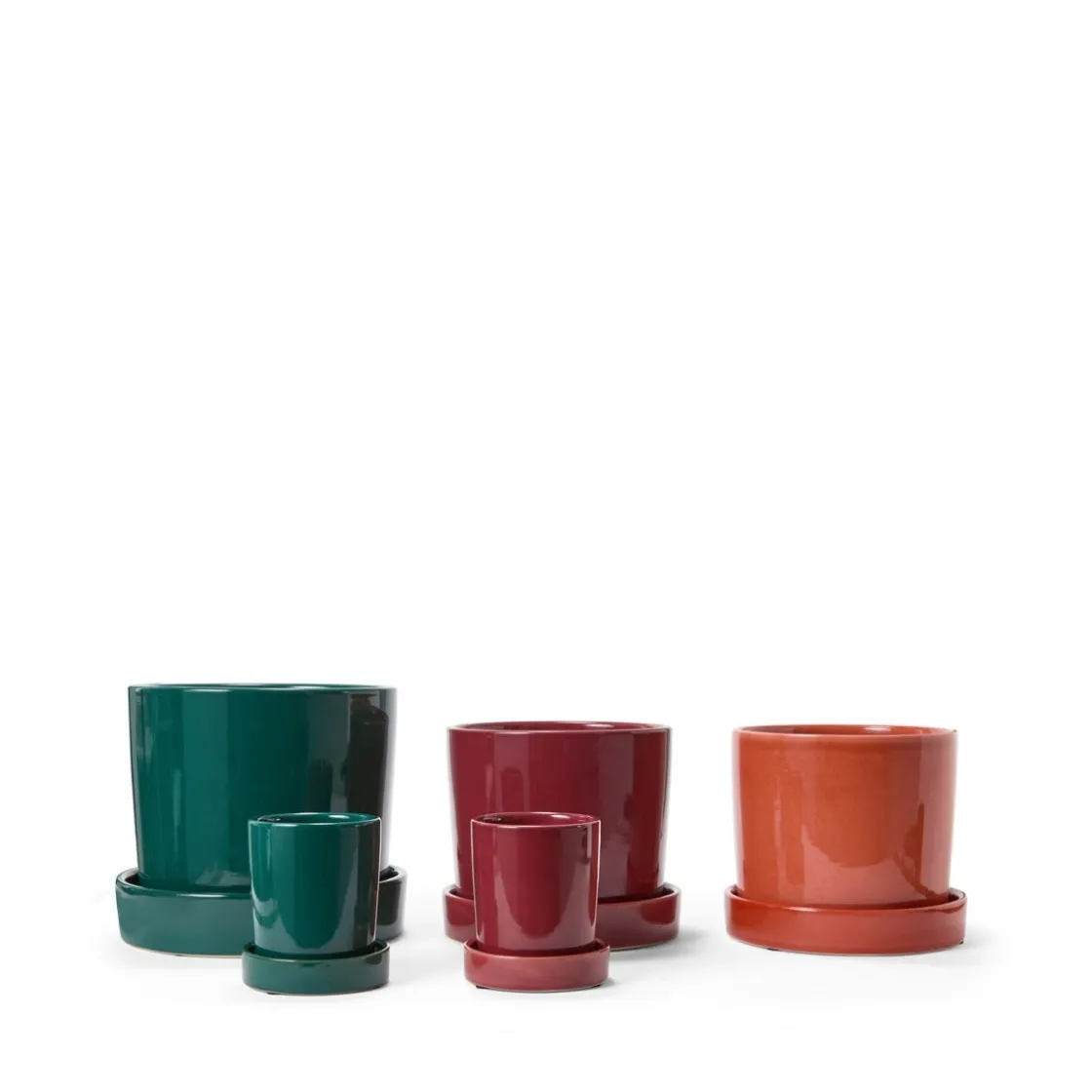 GRANIT Stengodskruka/Fat 17,5cm Glaserad Vinröd- Krukor