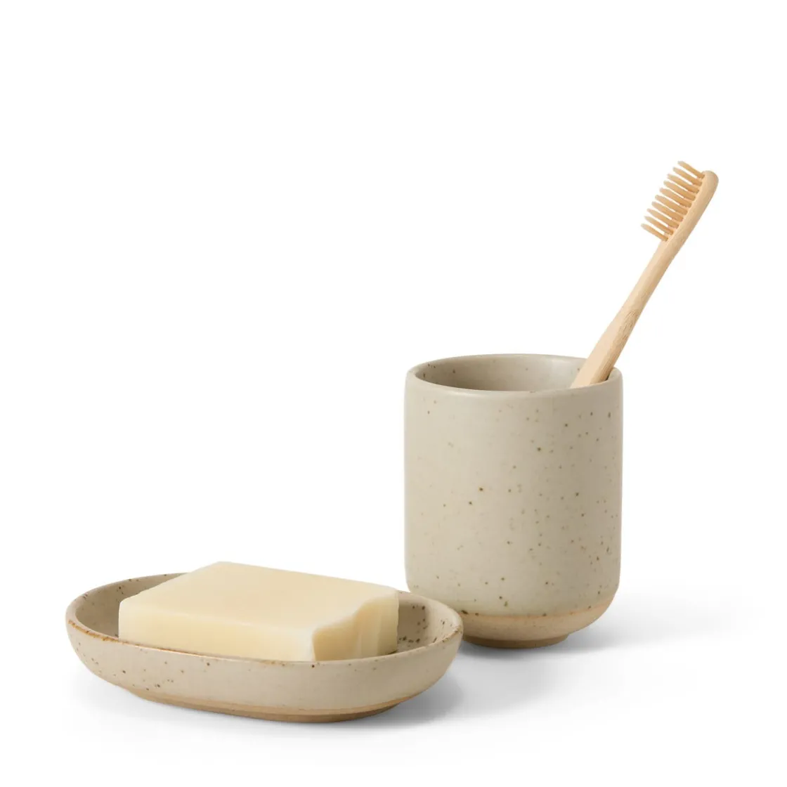 GRANIT Tandborstmugg 7,5x9,5cm Porslin Beige- Badrumstillbehör