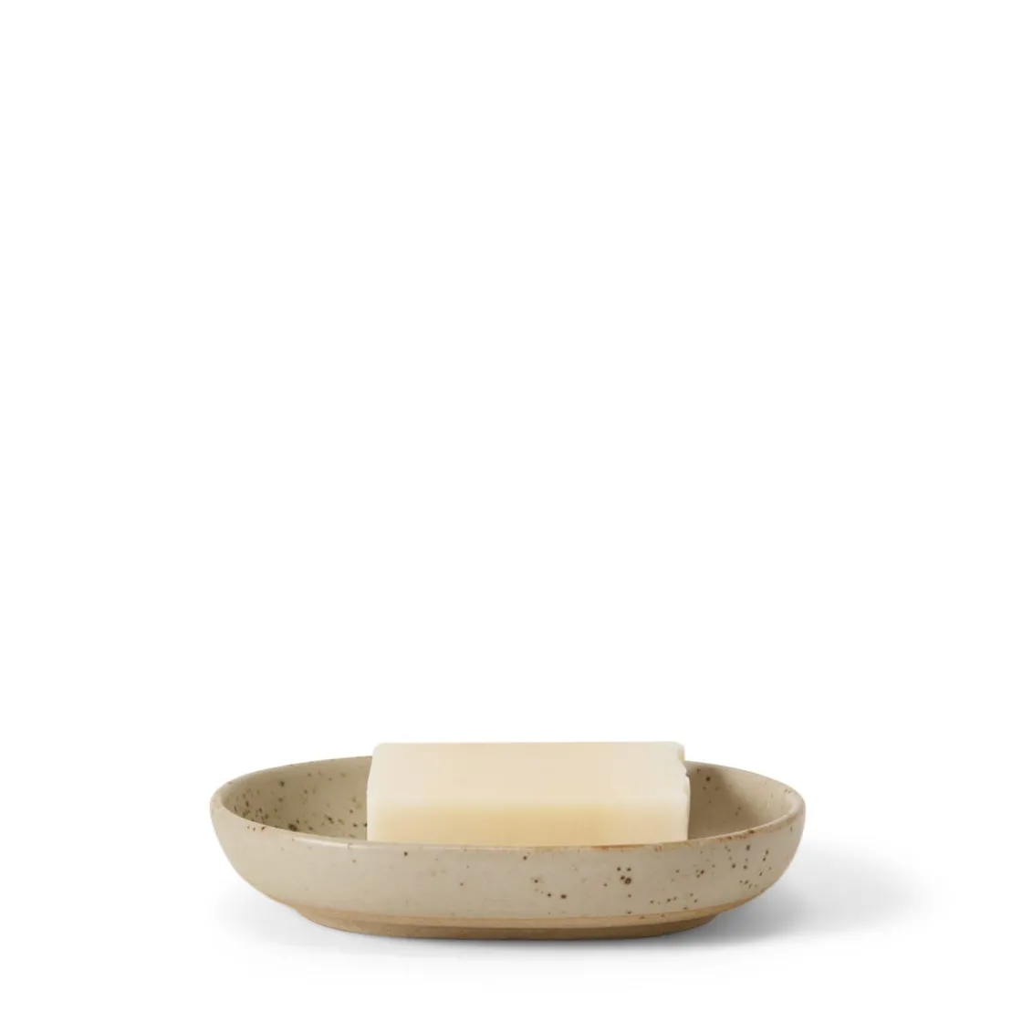 GRANIT Tvålfat Ovalt 13x9,5cm Porslin Beige- Badrumstillbehör|Tvål & Dofter