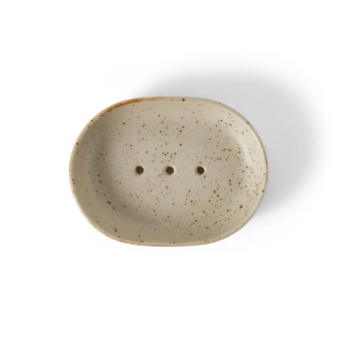 GRANIT Tvålfat Ovalt 13x9,5cm Porslin Beige- Badrumstillbehör|Tvål & Dofter