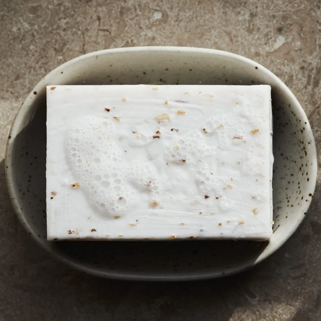 GRANIT Tvålfat Ovalt 13x9,5cm Porslin Beige- Badrumstillbehör|Tvål & Dofter