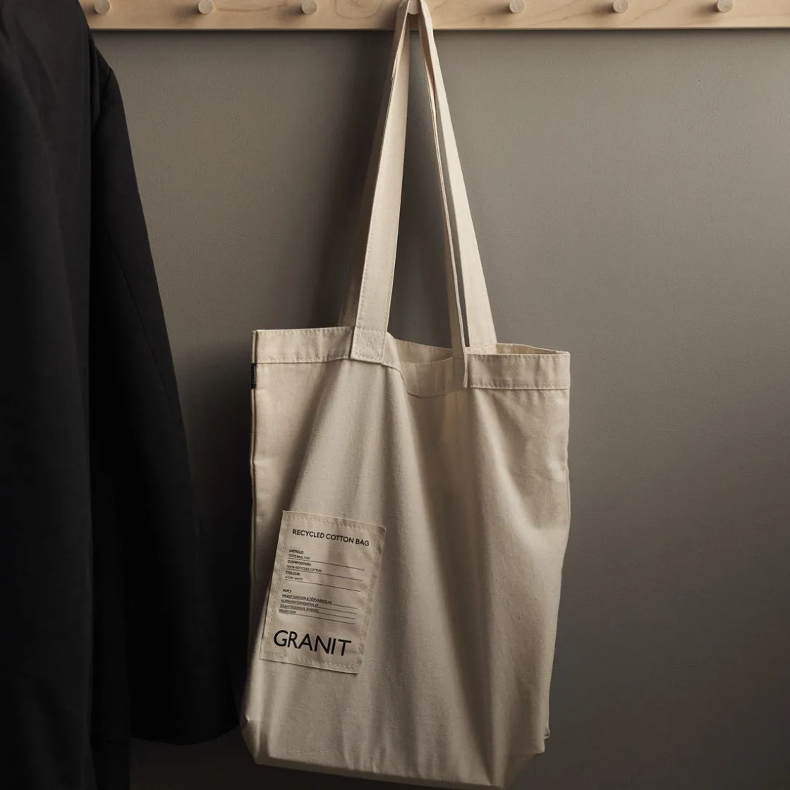 GRANIT Tygkasse 40x38cm Vit- Saker När Du Är På Språng|Väskor & Kassar