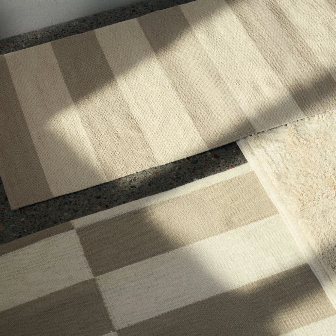 GRANIT Ullmatta Ruta 170x230cm Beige- Mattor