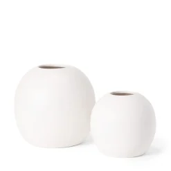 GRANIT Vas Keramik Lovisa Rund Liten 15x14cm Vit- Vaser