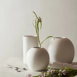 GRANIT Vas Keramik Lovisa Rund Stor 20x19cm Vit- Vaser