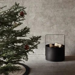 GRANIT Vedställ Rund Metall Svart- Juldekorationer