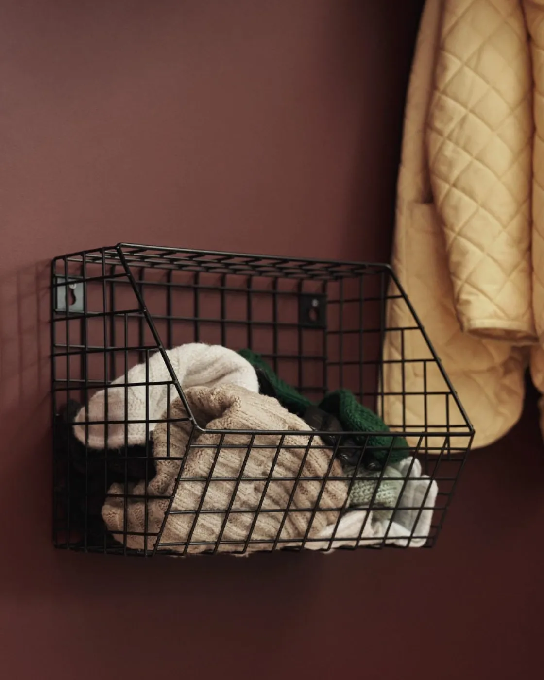 GRANIT Väggkorg Rutnät 22x30cm Svart- Förvaringstavlor Med Tillbehör|Häng- & Väggförvaring