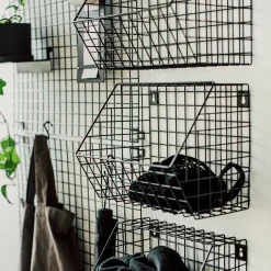GRANIT Väggkorg Rutnät 22x30cm Svart- Förvaringstavlor Med Tillbehör|Häng- & Väggförvaring