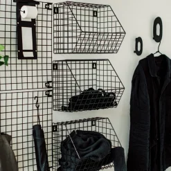 GRANIT Väggkorg Rutnät 22x30cm Svart- Förvaringstavlor Med Tillbehör|Häng- & Väggförvaring