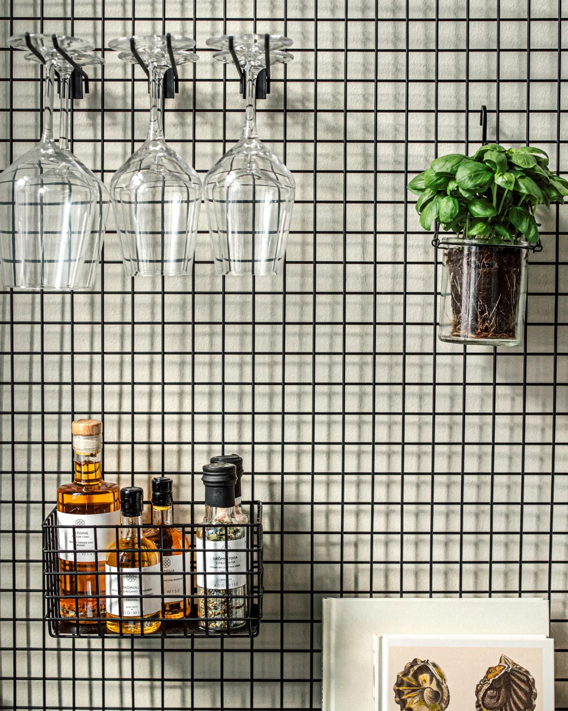 GRANIT Vinglashållare Dubbelspjut Svart 20,5cm- Förvaringstavlor Med Tillbehör|Häng- & Väggförvaring